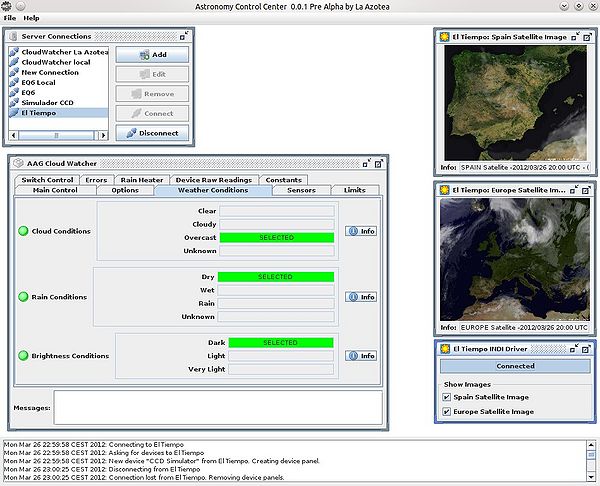 Astronomy Control Center Interface